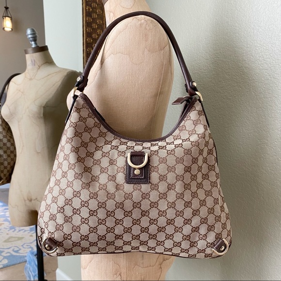 AUTHENTIC GUCCI GG Canvas Abbey D-Ring Hobo Purse - Picture 2 of 14